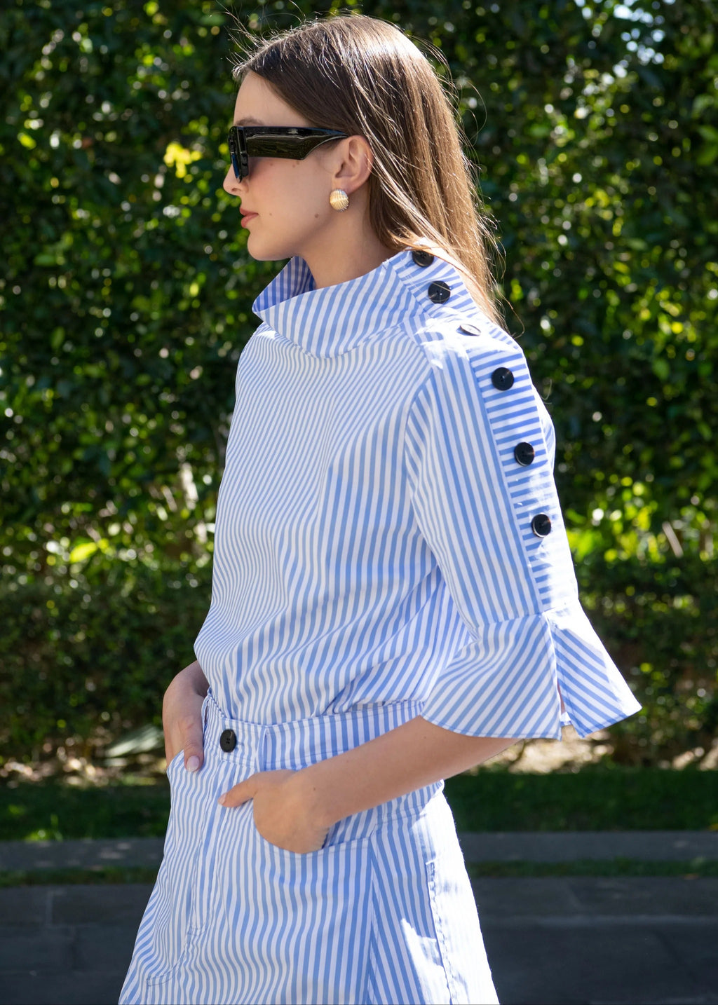 Gestreiftes Hemd mit Button-Down-Kragen